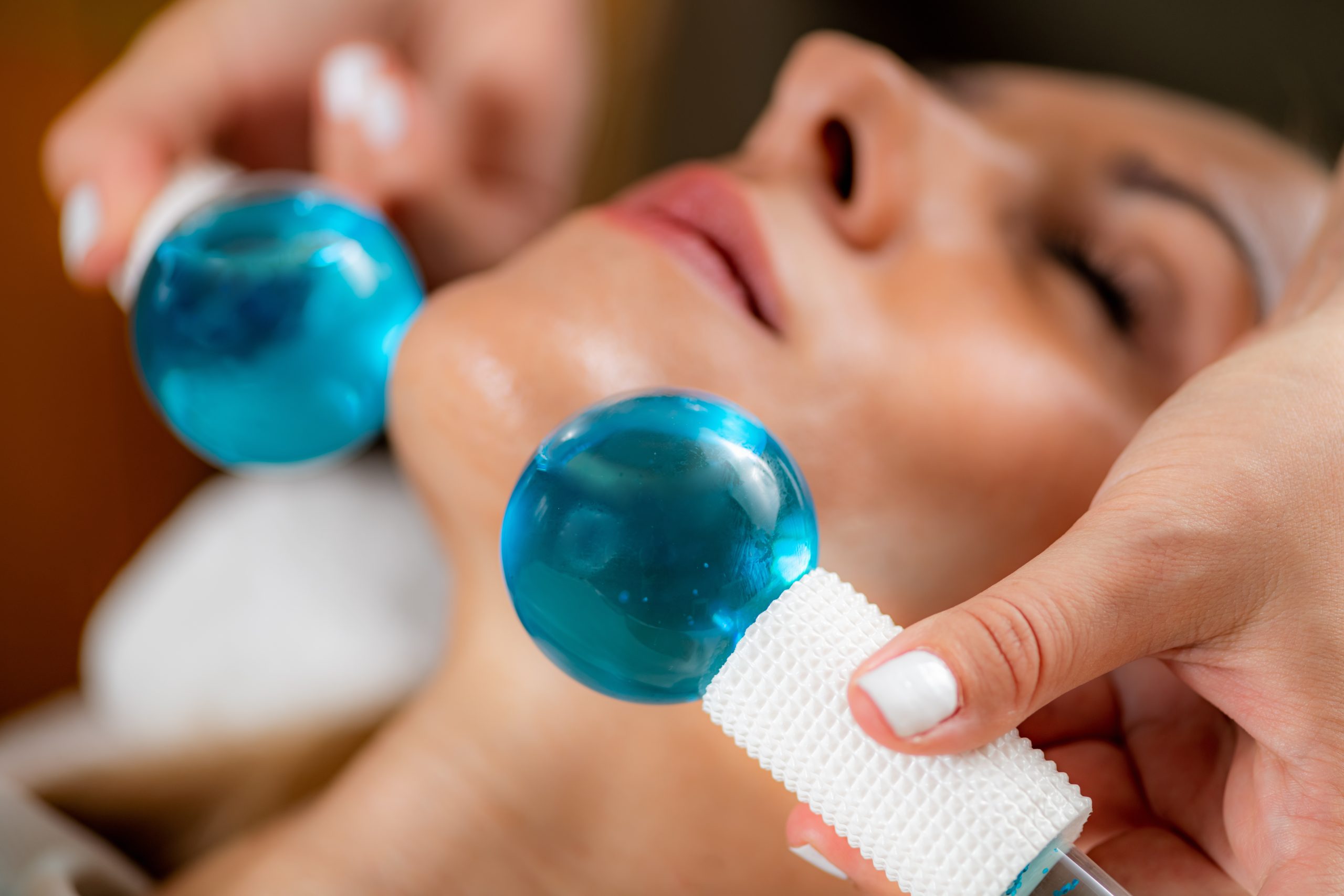 Face Massage with Ice Crystal Balls